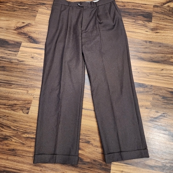 Worsted Wool Pleated Dress Pants - Picture 5 of 12